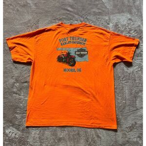 Harley-Davidson Mens 2009 Moore OK Forth Thunder‎ Orange T-Shirt Sz XL